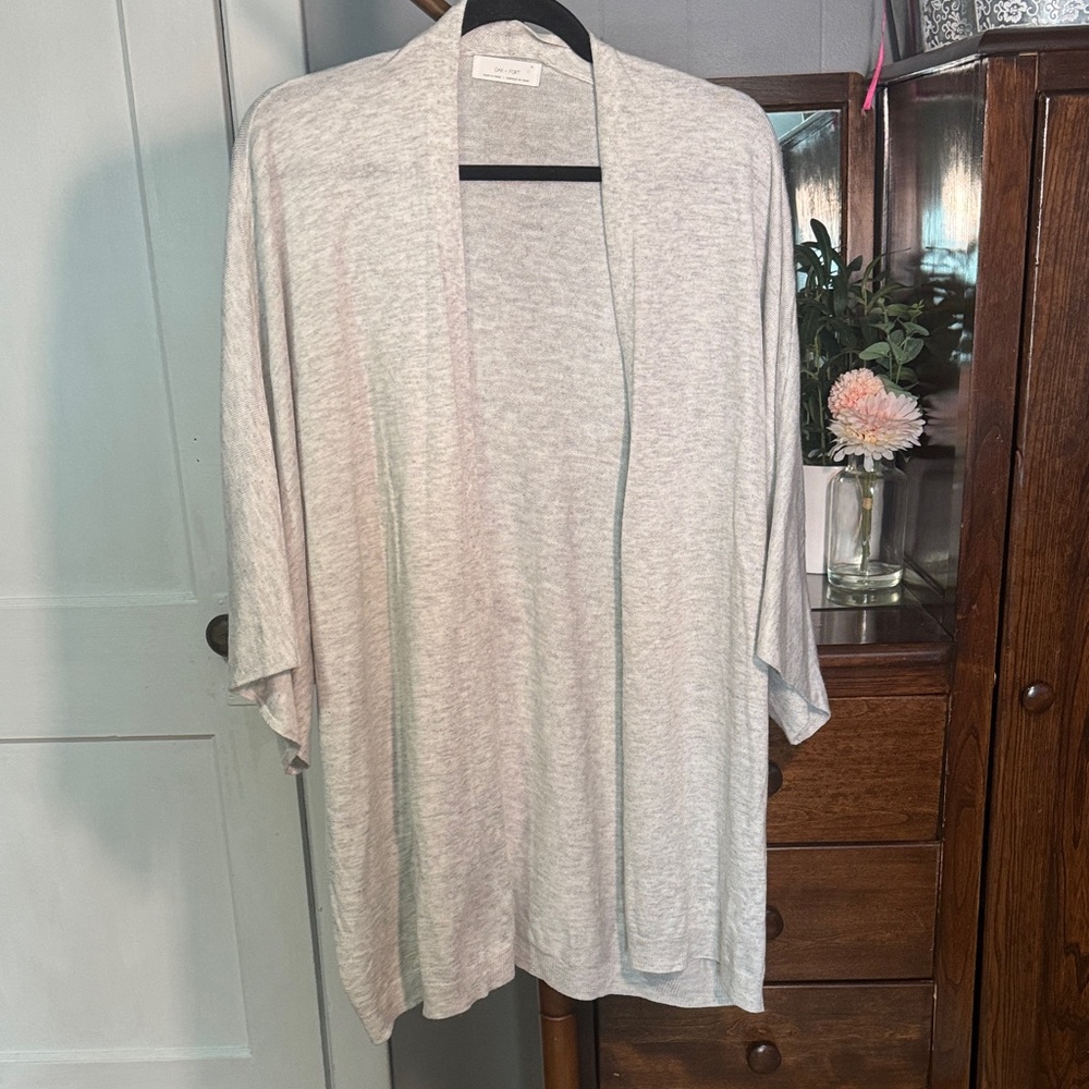 🤍 OAK + FORT Lightweight Open-Front Cardigan — Size XL